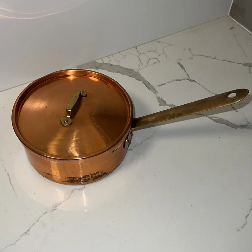 2.5Q Copper Sauce Pan Pot with Lid